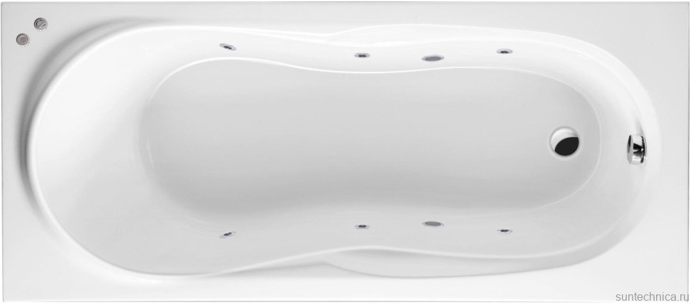 Акриловая ванна Excellent Sekwana WAEX.SEK17.SOFT 170x75 см, левая, встраиваемая, с гидромассажем, белая, с каркасом, со сливом-переливом