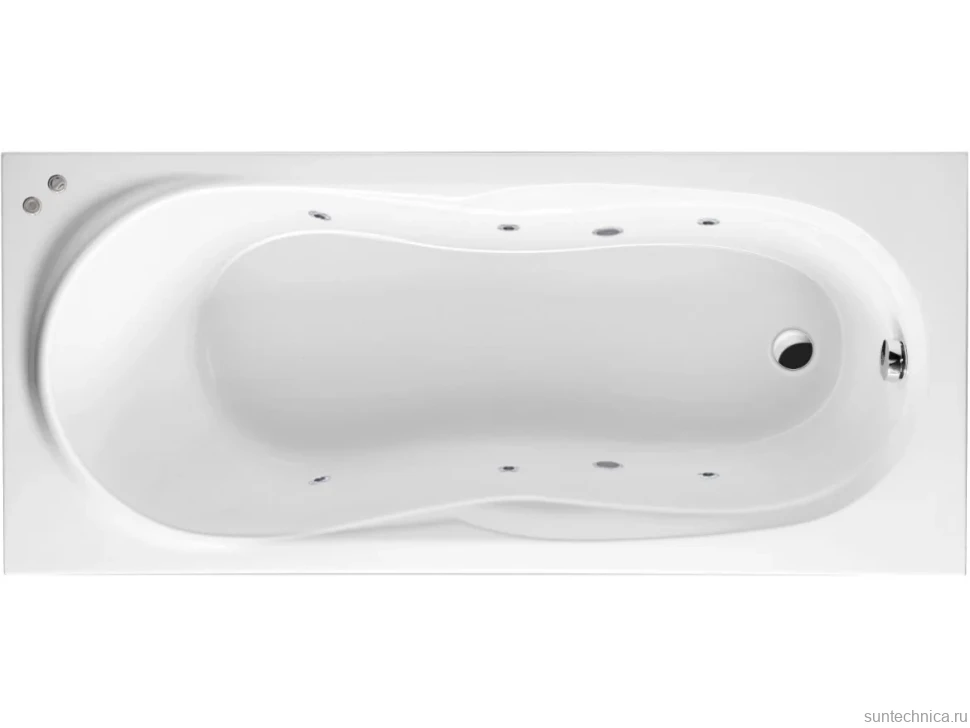 Акриловая ванна Excellent Sekwana WAEX.SEK17.SOFT 170x75 см, левая, встраиваемая, с гидромассажем, белая, с каркасом, со сливом-переливом