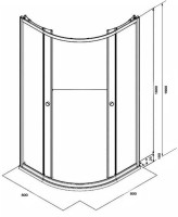 Душевой уголок Parly ZF81 80x80, с поддоном, профиль белый, стекло матовое