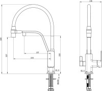 Смеситель для кухни Wonzon & Woghand WW-88458013-CR с гибким изливом, хром