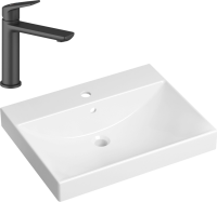 Комплект Раковина Lavinia Boho Bathroom Sink 33311012 + Смеситель Wellsee ICON! for life 182302000 матовый черный