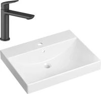 Комплект Раковина Lavinia Boho Bathroom Sink 33311012 + Смеситель Wellsee ICON! for life 182302000 матовый черный