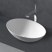 Накладная раковина Abber Stein AS2609 50 матовая белая, овальная, искусственный камень