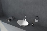 Накладная раковина Abber Stein AS2609 50 матовая белая, овальная, искусственный камень