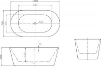 Акриловая ванна BelBagno BB306-1485 150x80 см, отдельностоящая, белая, овальная, с каркасом