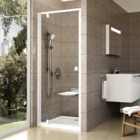 Душевая дверь в нишу Ravak Pivot PDOP1-90 Transparent, профиль и ручки белые