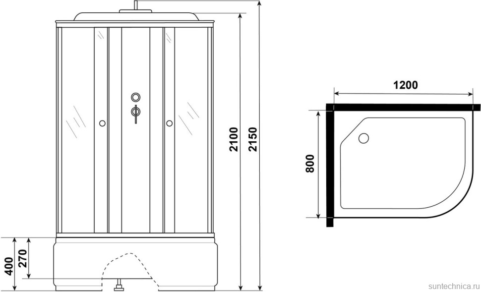 Душевая кабина Niagara Eco E120/80/40L/MT 120х80 см