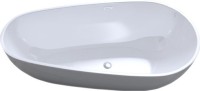 Акриловая ванна Art&Max AM-506-1670-845 165x85 см, левая, отдельностоящая, белая, овальная, с каркасом, со сливом-переливом