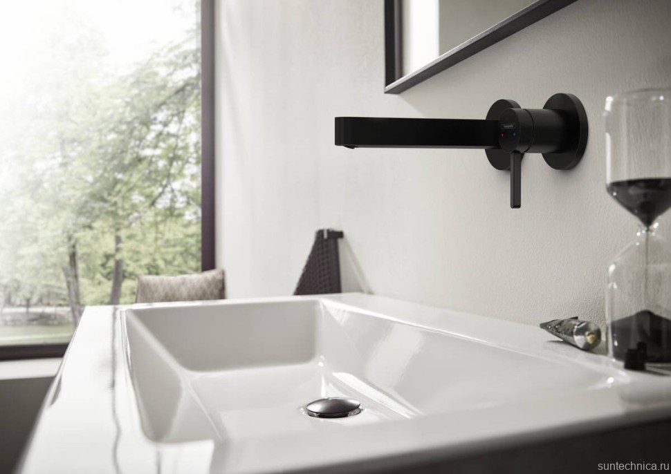 Смеситель для раковины Hansgrohe Finoris 76051670 С ВНУТРЕННЕЙ ЧАСТЬЮ матовый черный