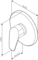 Встраиваемый смеситель для душа и ванны AM.PM Gem F9075000 С ВНУТРЕННЕЙ ЧАСТЬЮ, хром