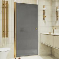 Душевая дверь в нишу Maybahglass MGD-801-3 60 см, профиль золото, стекло графит матовое