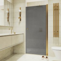 Душевая дверь в нишу Maybahglass MGD-801-3 60 см, профиль золото, стекло графит матовое