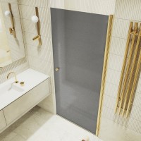 Душевая дверь в нишу Maybahglass MGD-801-3 60 см, профиль золото, стекло графит матовое