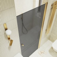 Душевая дверь в нишу Maybahglass MGD-801-3 60 см, профиль золото, стекло графит матовое