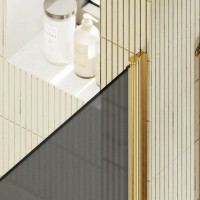 Душевая дверь в нишу Maybahglass MGD-801-3 60 см, профиль золото, стекло графит матовое