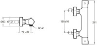 Душевой комплект Термостат Jacob Delafon Brive E24334-CP для душа + Гарнитур Salute E32907-CP