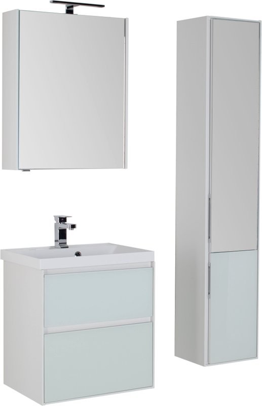 Тумба с раковиной Aquanet Гласс 60