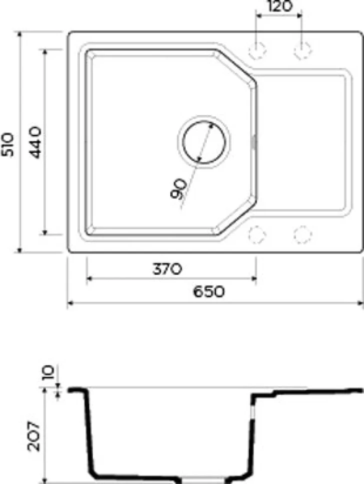 Комплект Мойка Omoikiri Yonaka 65-BL черная + Смеситель Tonami C хром