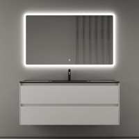 Мебель для ванной комнаты Sancos Cento 120 см белый глянец, черная раковина