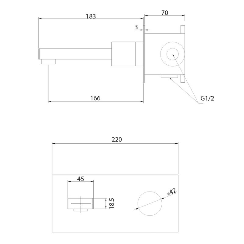 Смеситель для раковины Abber Rund AF8712 С ВНУТРЕННЕЙ ЧАСТЬЮ, хром