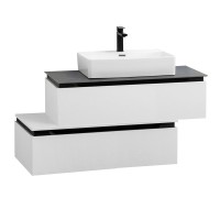 Тумба с раковиной Cezares Slider 100 подвесная, 2 ящика, со столешницей marmo nero opaco