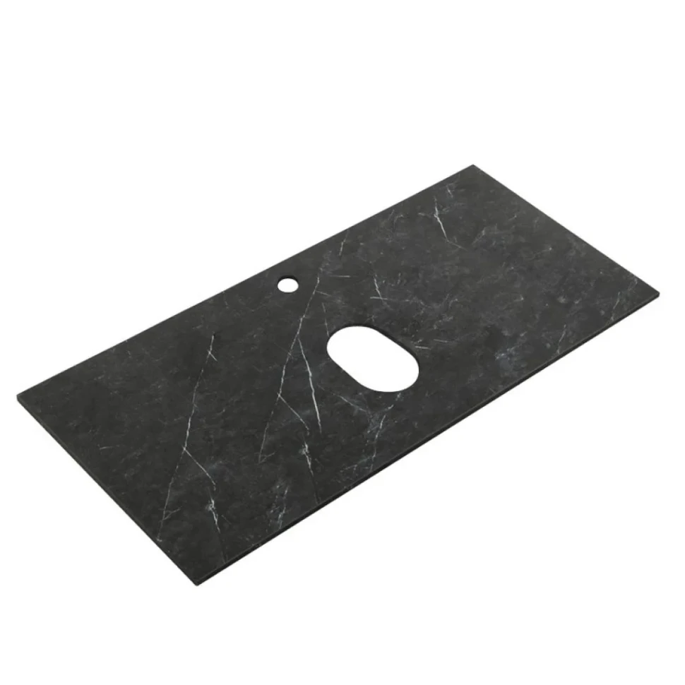 Тумба с раковиной Cezares Slider 100 подвесная, 2 ящика, со столешницей marmo nero opaco