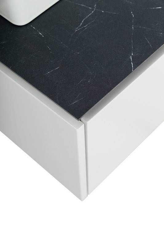 Тумба с раковиной Cezares Slider 100 подвесная, 2 ящика, со столешницей marmo nero opaco