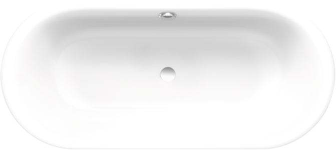 Стальная ванна Bette Lux Oval 180x80 см, встраиваемая, белая, овальная, на ножках, с шумоизоляцией