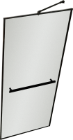 Душевая перегородка Maybahglass MGD-875-6 89 см, профиль черный, стекло сатин