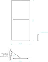 Душевая перегородка Maybahglass MGD-875-6 89 см, профиль черный, стекло сатин