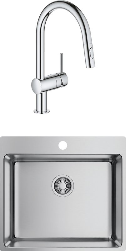 Комплект Мойка Omoikiri Amadare 55-IN + Смеситель Grohe Minta 32321002