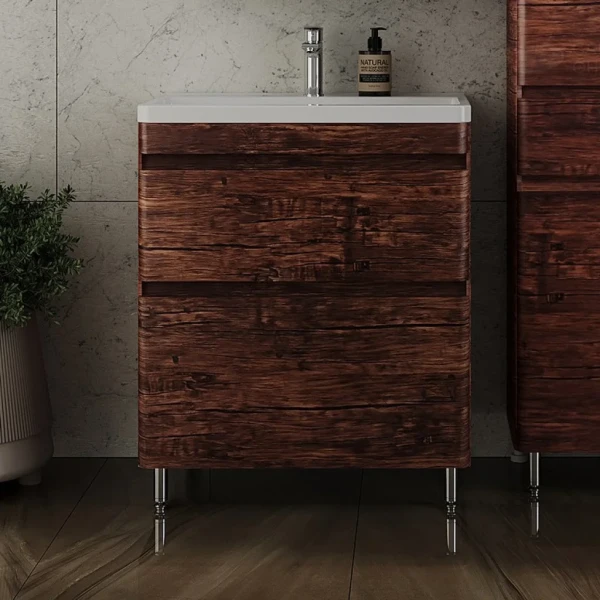 Тумба с раковиной Style Line Атлантика 70 Люкс Plus, напольная, старое дерево