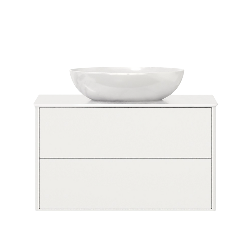 Тумба с раковиной Belux Джаз 80 подвесная, белая глянцевая, раковина Турин 61