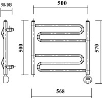 Полотенцесушитель электрический Domoterm Офелия П6 50x50, хром, R