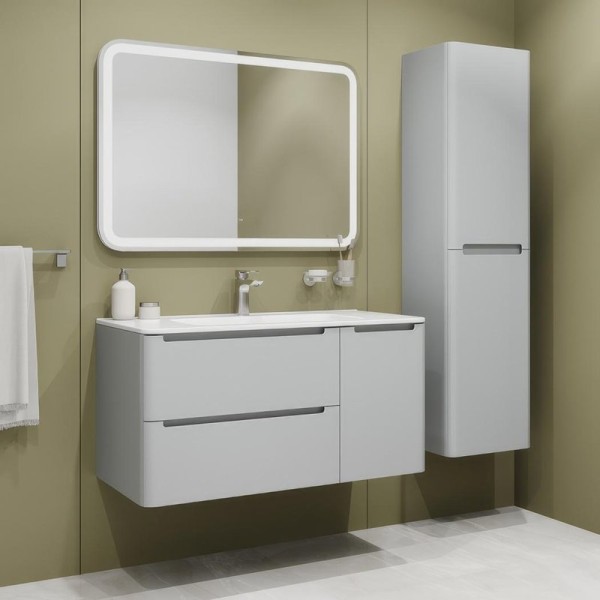 Мебель для ванной комнаты IDDIS Edifice 100 подвесная, светло-серая