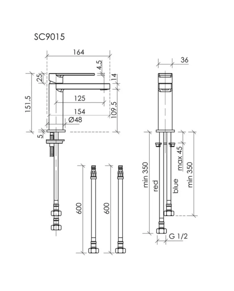 Смеситель для раковины Sancos Studio, хром, SC9015CH