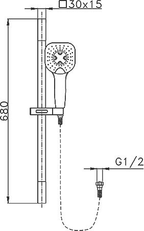 Душевой гарнитур AltroBagno Beni aggiuntivi SS 030301 NeOp матовый черный