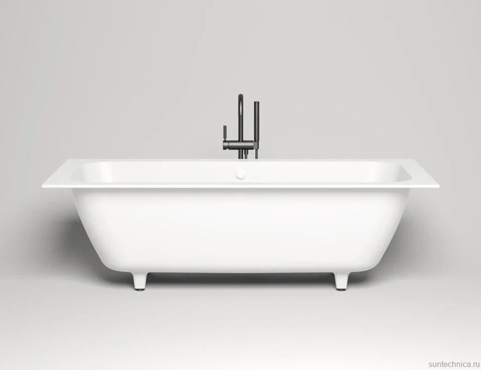 Ванна из искусственного камня Salini Orlanda Axis S-Sense 180x80 см, встраиваемая, белая, на ножках
