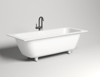 Ванна из искусственного камня Salini Orlanda Axis S-Sense 180x80 см, встраиваемая, белая, на ножках