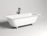 Ванна из искусственного камня Salini Orlanda Axis S-Sense 180x80 см, встраиваемая, белая, на ножках