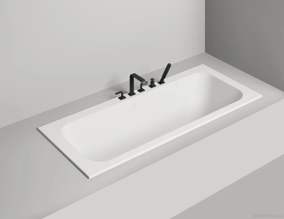 Ванна из искусственного камня Salini Orlanda Axis S-Sense 180x80 см, встраиваемая, белая, на ножках
