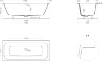 Ванна из искусственного камня Salini Orlanda Axis S-Sense 180x80 см, встраиваемая, белая, на ножках