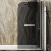 Шторка на ванну Maybahglass MGV-792-5 80x140, профиль матовый хром, стекло матовый графит