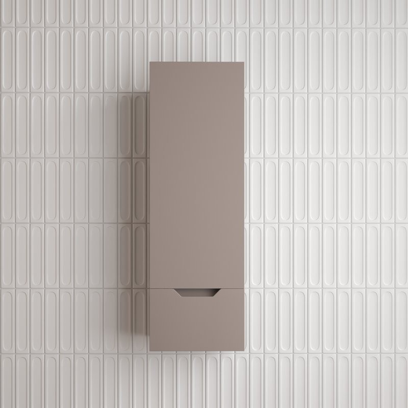 Шкаф-пенал для ванной Style Line Остин 36 подвесной, тауп темный эмаль plus