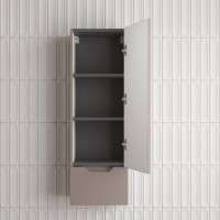 Шкаф-пенал для ванной Style Line Остин 36 подвесной, тауп темный эмаль plus