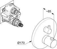 Термостатический смеситель встраиваемый Kludi Nova Fonte 208355315 С ВНУТРЕННЕЙ ЧАСТЬЮ, матовый белый