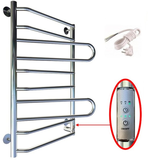 Полотенцесушитель электрический Тругор Пэк 18 , R 80х50 с выключателем