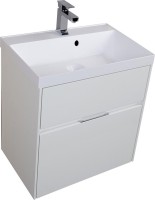 Тумба с раковиной Aquanet Латина 60 2 ящика белая