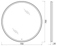 Зеркало круглое BelBagno SPC-RNG-700-LED-TCH