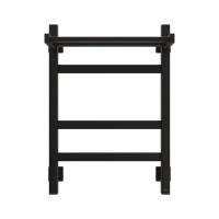 Полотенцесушитель электрический Grota Tela 430х600 RAL9005 EL 60x45 см, подключение справа, слева, скрытое подключение справа, матовый черный, лесенка, из стали, с полкой